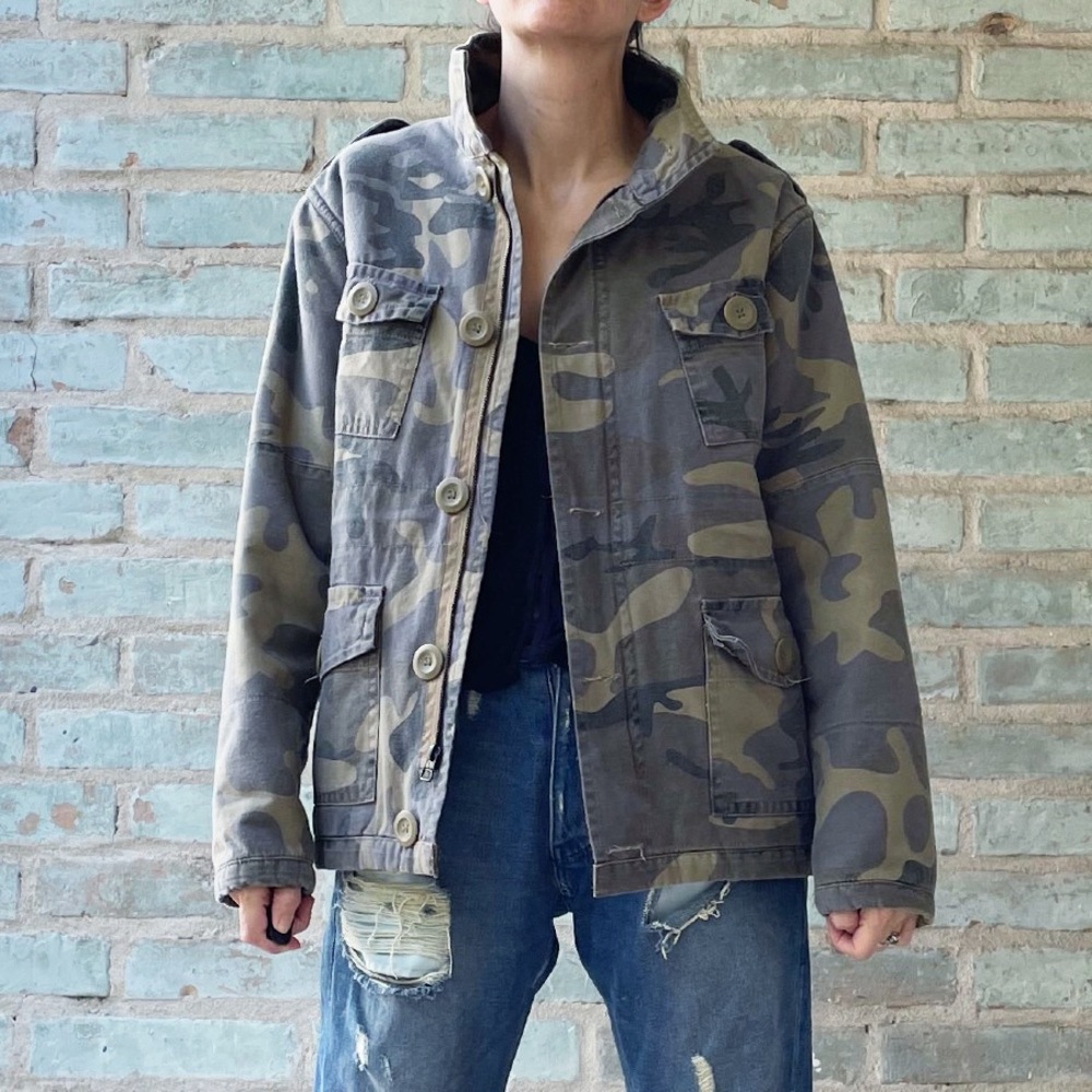 Point Zero Jacket Camo Fur Lined Utility Parka Y2K Vintage Military Army